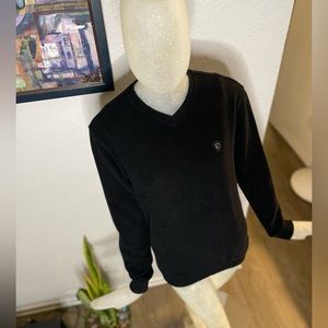 Corazzo Black Men’s VNeck Long Sleeve Riding Sweater. Size Small
